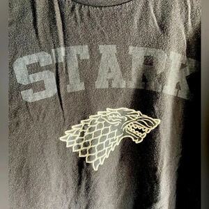 Game of Thrones - Stark Sigil - Large  Black T Shirt